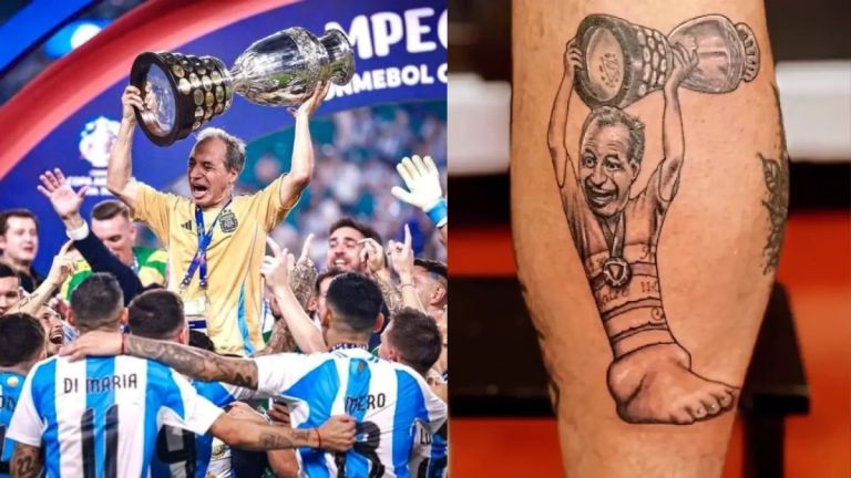 Increíble Un hincha se tatuó al utilero de la selección y el tobillo