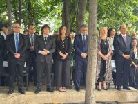 Milei participó del acto en homenaje a las víctimas del atentado a la Embajada de Israel