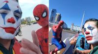Insólito: El "Joker" amenazó a "Spiderman" en Puerto Madero y terminó detenido