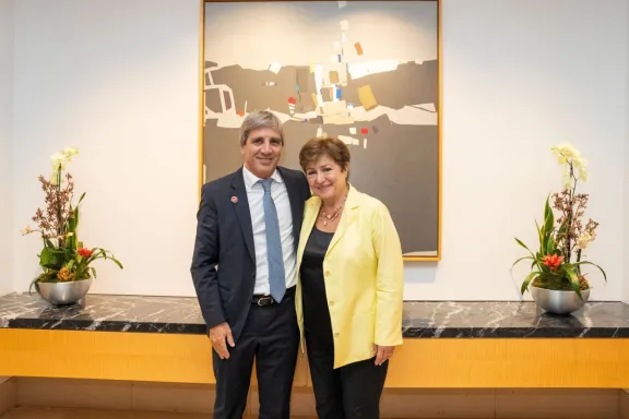 Luis Caputo y Kristalina Georgieva se reunieron y destacaron el progreso Luis Caputo y Kristalina Georgieva se reunieron y destacaron el progreso