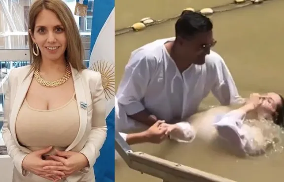 Una diputada libertaria viajó a Medio Oriente para bautizarse en el Río Jordán