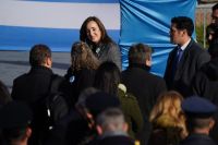 Villarruel le dio la espalda a Milei durante el Himno en Rosario