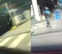 Peligro al volante: Realizó trompos en una estación de servicio y casi atropella a una empleada