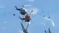 Impactante accidente aéreo en Grecia: dos helicópteros chocaron en un operativo contra incendios