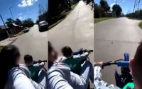 Imprudencia total: filmaron a un nene en Berisso manejando una moto