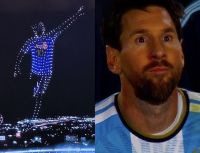 Emoción y memes tras la despedida de Messi: el insólito error en el show de drones