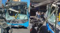 Choque entre un colectivo y una grúa en Microcentro: hay cinco personas heridas